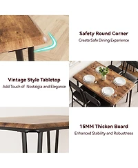 gaomon 4-Person Modern Dining Set with 4 Cushioned Chairs