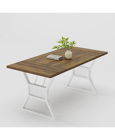 gaomon 4-6 Person Farmhouse Rectangular Wooden Dining Table