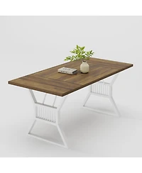 gaomon 4-6 Person Farmhouse Rectangular Wooden Dining Table