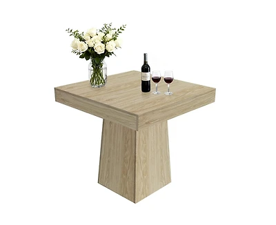 gaomon 4-Person Farmhouse Square Dining Table with Pedestal Base
