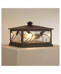 Franklin Iron Works French Garden Wide Seeded Glass Pier Mount Light