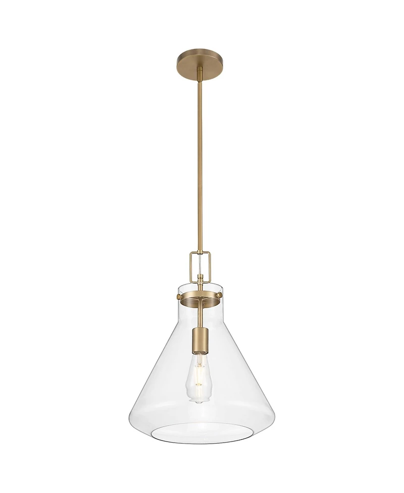 Possini Euro Design Tanit Wide Aged Brass and Glass Pendant Light