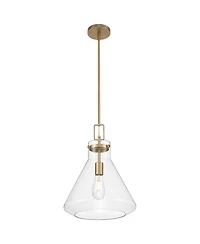 Possini Euro Design Tanit Wide Aged Brass and Glass Pendant Light