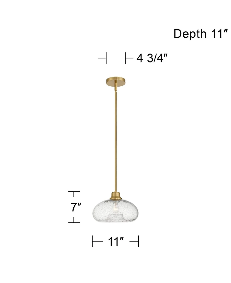 Possini Euro Design Vacquer Soft Gold Seeded Glass Mini Pendant Light