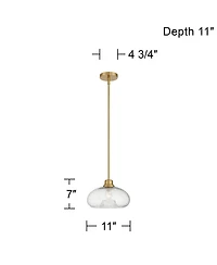 Possini Euro Design Vacquer Soft Gold Seeded Glass Mini Pendant Light
