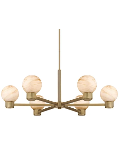 Possini Euro Design Possini Euro Jupiter Brass and Glass 6-Light Chandelier
