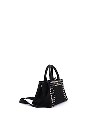 Pre-Owned Prada Mini Canapa Tote Rhinestone Embellished Canvas