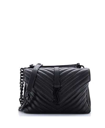 Pre-Owned Saint Laurent Medium Classic Monogram College Bag Matelasse Chevron Leather