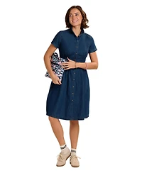 Brakeburn Women's Antonia Button Front Denim Dress