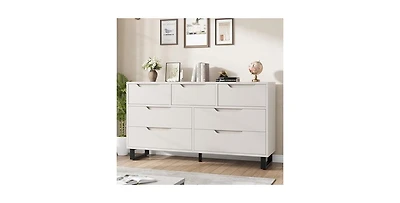 gaomon 7 Dresser for Bedroom, Wide Dresser, Freestanding Horizontal Drawer with Storage