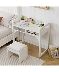 gaomon Desk and Chair Set- Wooden Writing Table with Storage Drawers and Pen Holder- Study Desk for Kids