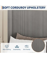 Homfan Upholstered Platform Bed Frame with Storage Drawers