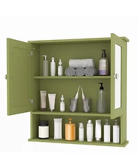 Homfan Space-Saving Wall Mounted Bathroom Medicine Cabinet - Adjustable Shelf, Over Toilet Storage, Organizer, Easy Install, Durable