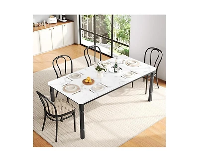 gaomon Industrial 6-8 Person Dining Table with Metal Legs (No Chairs)