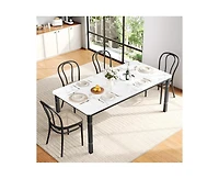 gaomon Industrial 6-8 Person Dining Table with Metal Legs (No Chairs)
