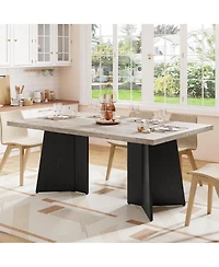 gaomon 4-6 Person 63" Farmhouse Rectangular Dining Table