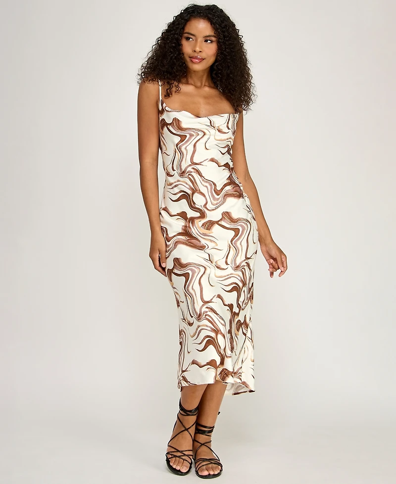 Seni & Cade Juniors' Abstract Print Midi Dress