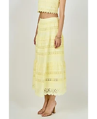 endless rose Women's Laced Midi Skirt