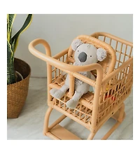 Handcrafted Rattan Kids Shopping Cart with Baby Seat