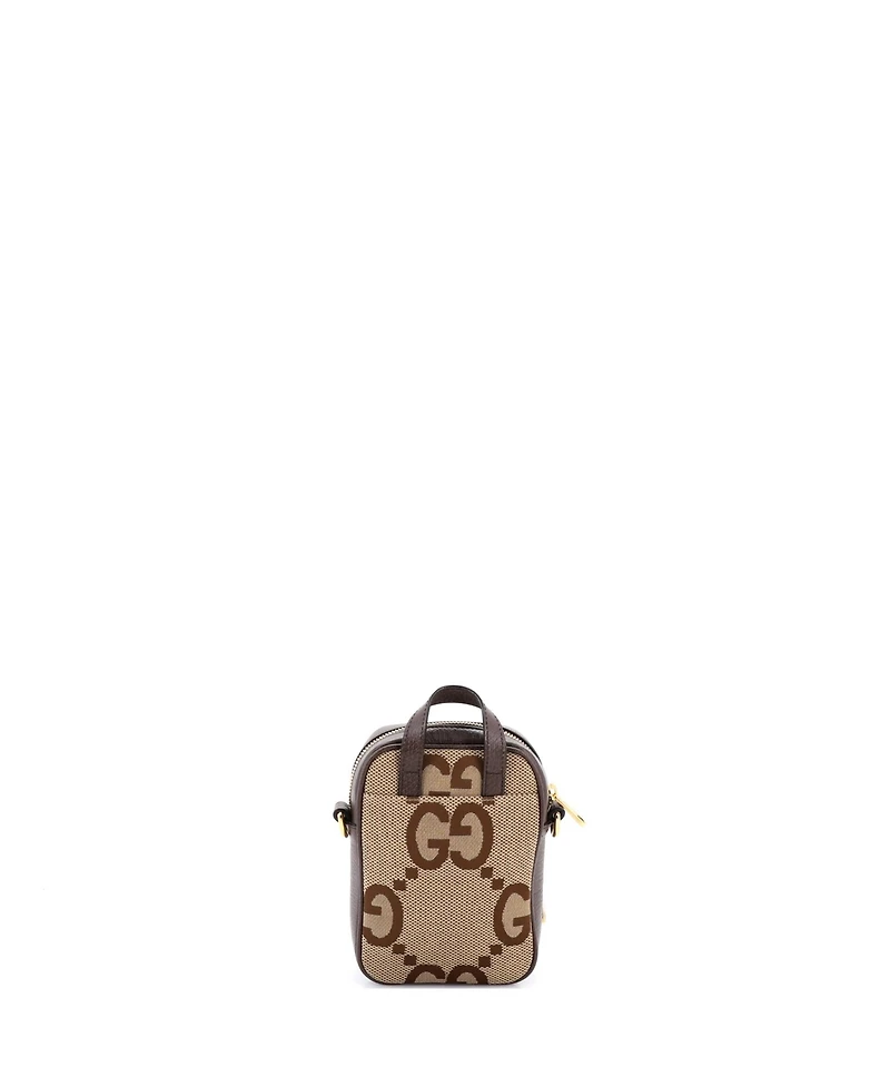 Pre-Owned Gucci Mini Front Pocket Web Crossbody Bag Jumbo Gg Canva