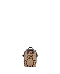 Pre-Owned Gucci Mini Front Pocket Web Crossbody Bag Jumbo Gg Canva