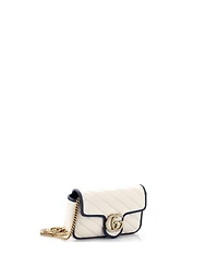 Pre-Owned Gucci Super Mini Gg Marmont Flap Bag Diagonal Quilted Leather