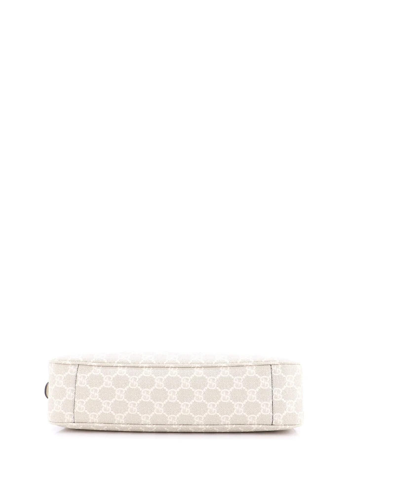 Pre-Owned Gucci Medium Emblem Shoulder Bag Gg Coated Canvas with Leather