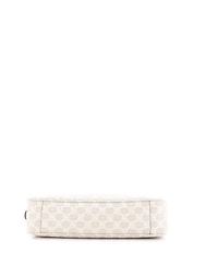 Pre-Owned Gucci Medium Emblem Shoulder Bag Gg Coated Canvas with Leather