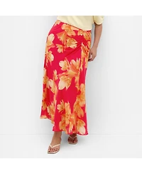 City Chic Women's Soiree Print Maxi Skirt