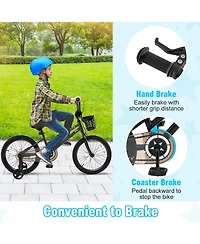 Slickblue Children's Bike with Training Wheels and Basket