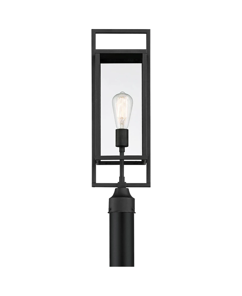 Possini Euro Design Jericho Modern Outdoor Post Light Textured Clear Glass Panel for Exterior Barn Deck House Porch Yard Patio Home Outside