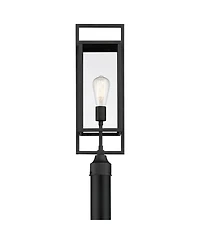 Possini Euro Design Jericho Modern Outdoor Post Light Textured Clear Glass Panel for Exterior Barn Deck House Porch Yard Patio Home Outside