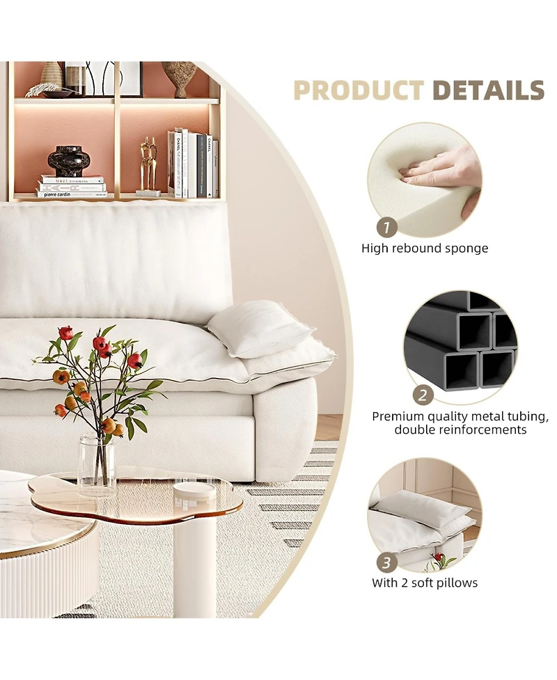 Rainsken 3-in-1 Convertible Sleeper Sofa, 73.2" Queen Pull Out Sofa Bed, Velvet Upholstered Loveseat Bed with Soft Armrests for Living Room