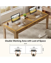 Tribesigns 2-Person Desk, 78.7-Inch Extra Long Computer Office Desk, Simple Large Study Writing Table Business Workstation