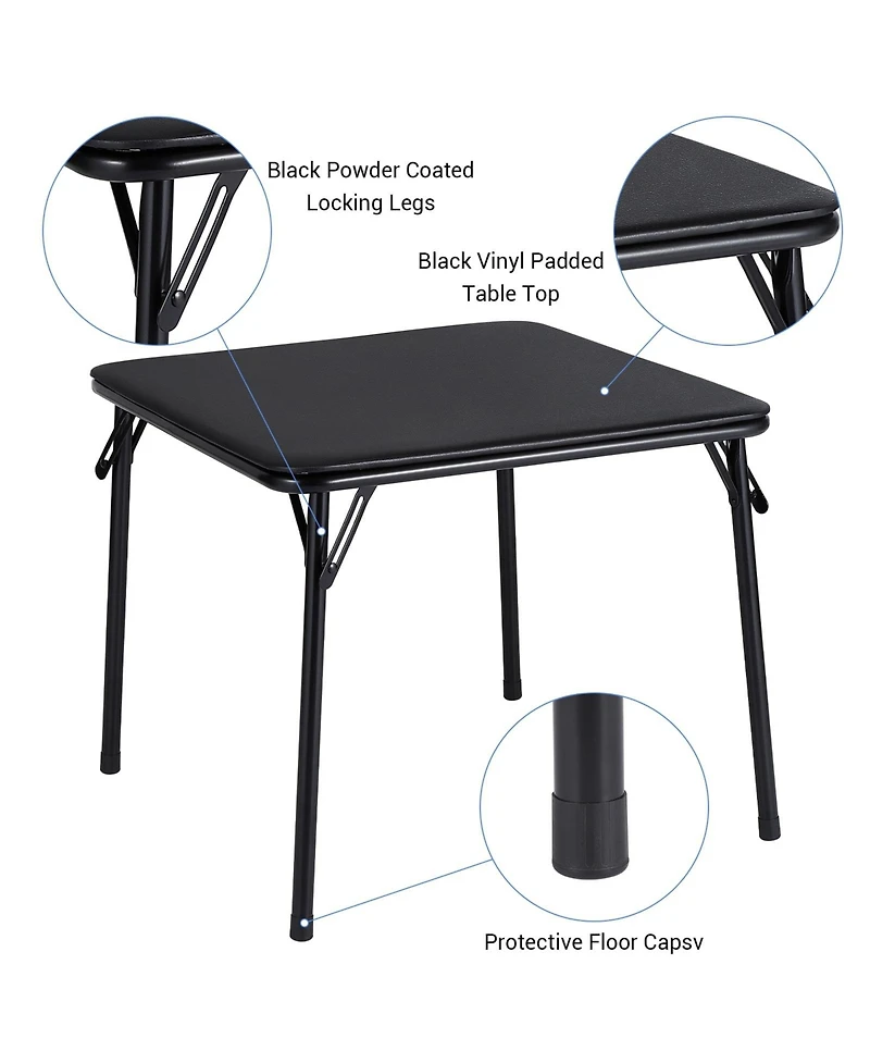gaomon 5-Piece Folding Card Table and Chair Set- Upholstered- Portable Metal Frame- Indoor Outdoor Use