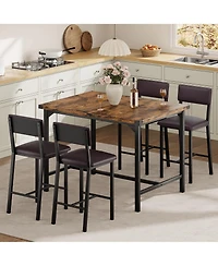 gaomon 5-Piece 4-Person Dining Table Set with Footrest
