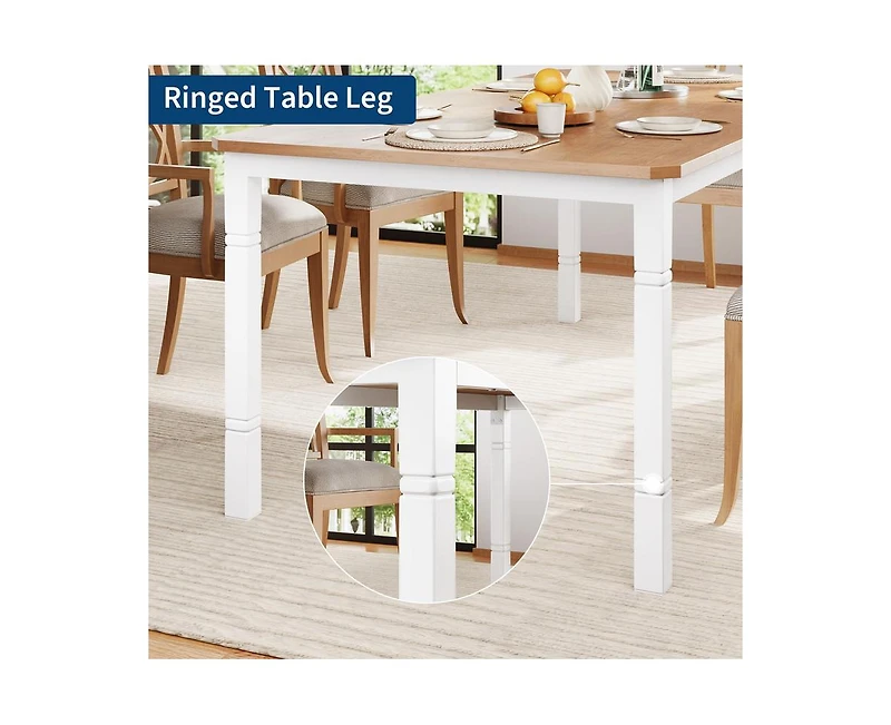 gaomon Industrial 6-8 Person Dining Table with Metal Legs