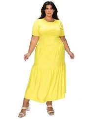 L I V D Plus Jourdan Tiered Maxi Dress
