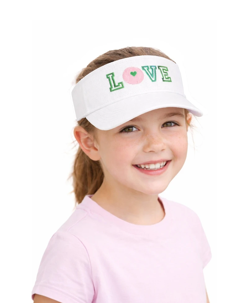 Bits & Bows Girls and Little/Big Love Tennis Bow Visor