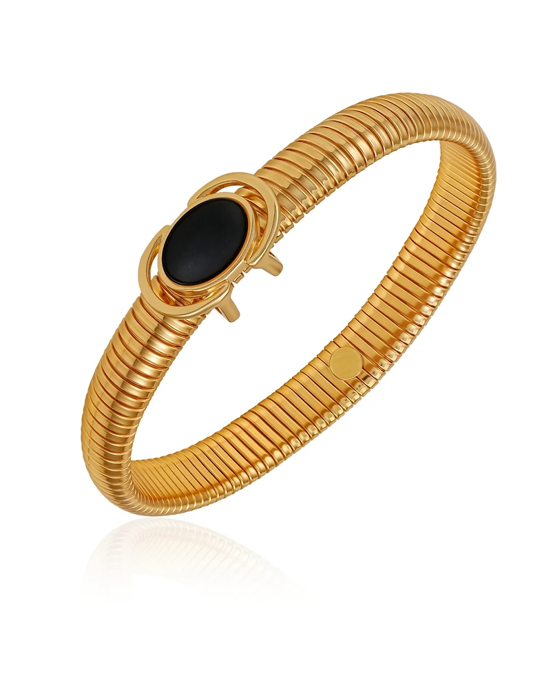 Guess Center Stone Accent Gold-Tone Stretch Bracelet