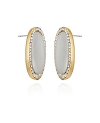 Guess Gold-Tone Pink Cat Eye Large Stud Earrings