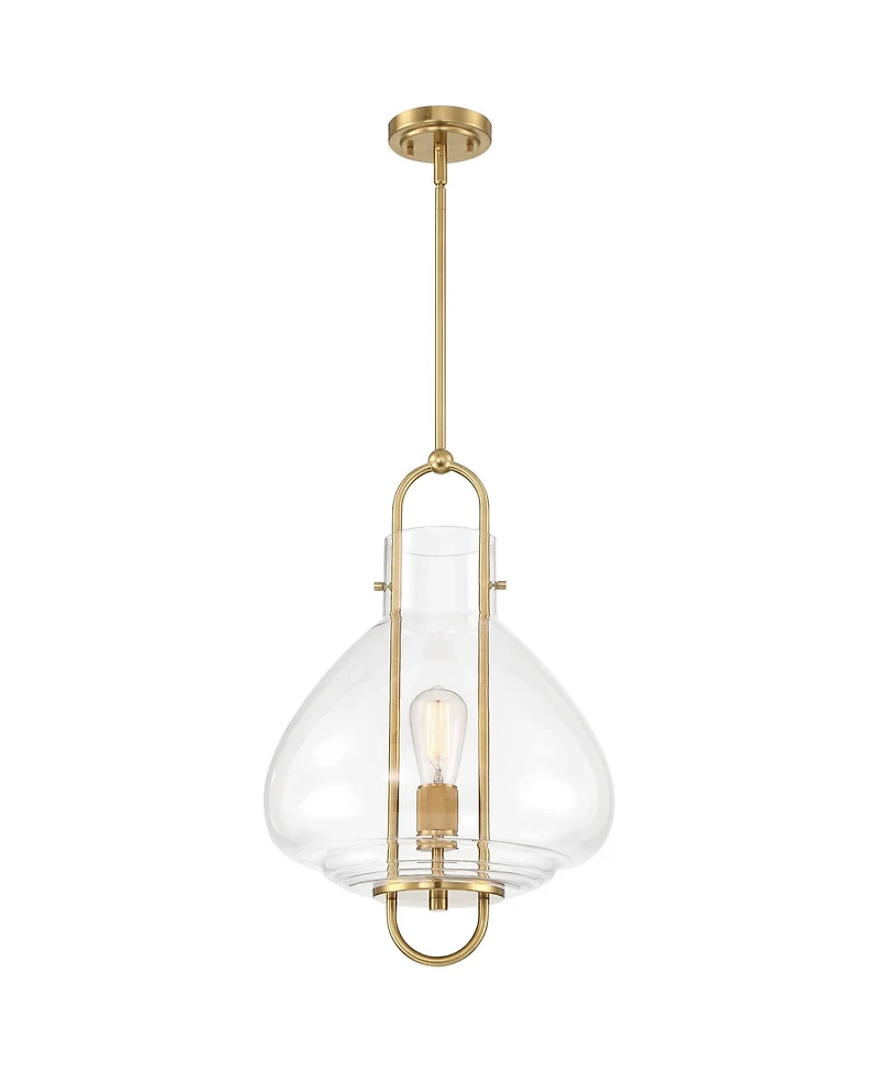 Possini Euro Design Hermine Soft Gold Pendant Light Modern Clear Glass Fixture for Dining Room House Foyer Kitchen Island