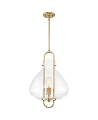 Possini Euro Design Hermine Soft Gold Pendant Light Modern Clear Glass Fixture for Dining Room House Foyer Kitchen Island