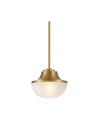 Possini Euro Design Zachary Warm Gold Mini Pendant Light Wide Modern White Glass Fixture for Dining Room House Kitchen Island