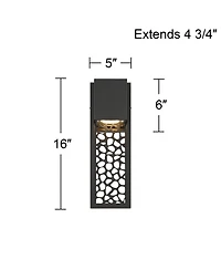 Possini Euro Design Miele High Modern Outdoor Wall Light Fixture Mount Porch House Led Bulb Dark Sky Matte Metal