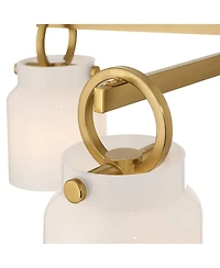 Possini Euro Design Evora Brass and Opal Glass 5-Light Chandelier