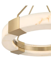 Possini Euro Design Vana Gold and Faux Alabaster Led Ring Chandelier