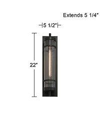 Possini Euro Design Andar High Fluted Glass Outdoor Wall Light