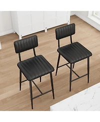 gaomon Set of 2 400LBS Heavy-Duty Counter Height Pu Leather Stools