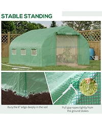 Outsunny Tunnel house w/ Mesh Door & Roll-up Sidewalls Hot House